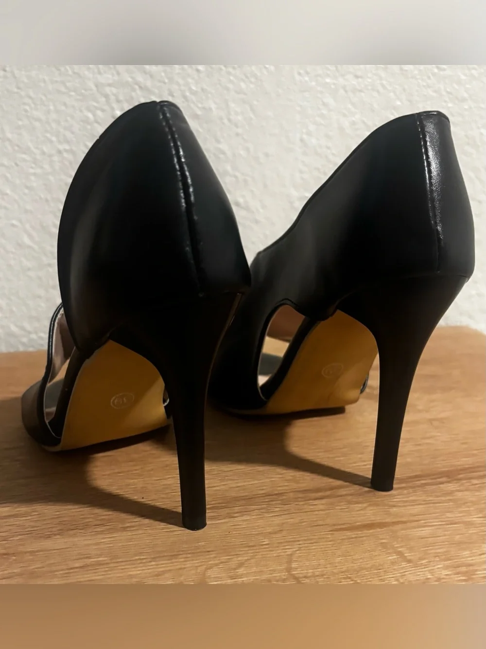 Black Open-Toe Women's High Heel Pumps